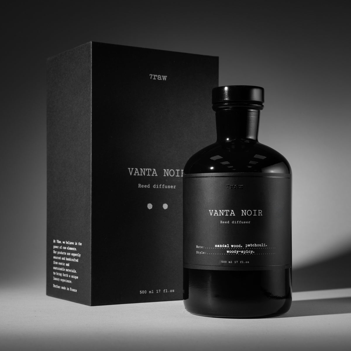 Vanta Noir reed diffuser by 7Raw