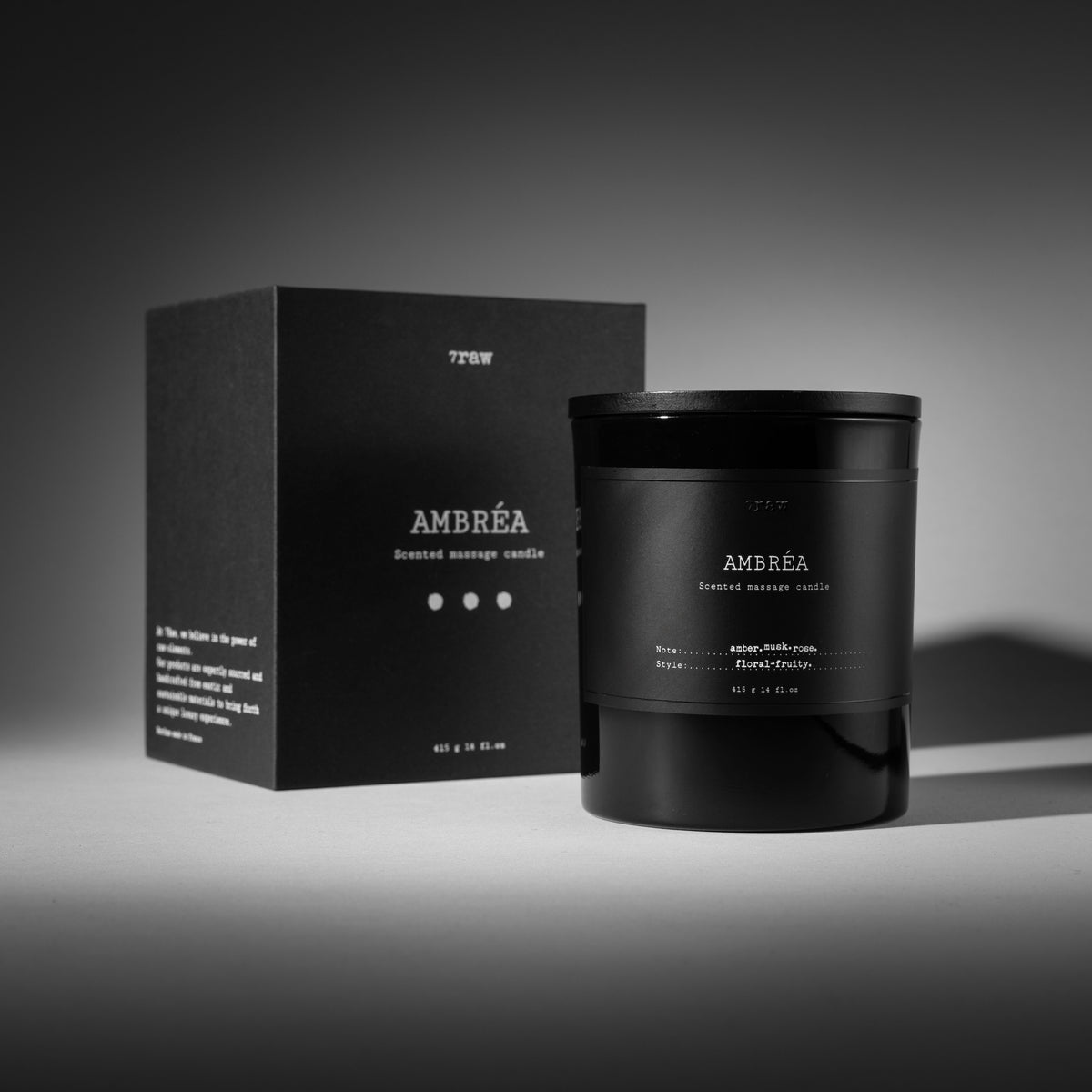 Ambréa scented massage candle by 7Raw